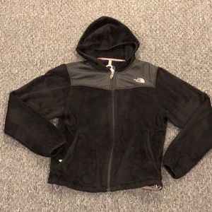 The north face hooded fleece jacket black medium